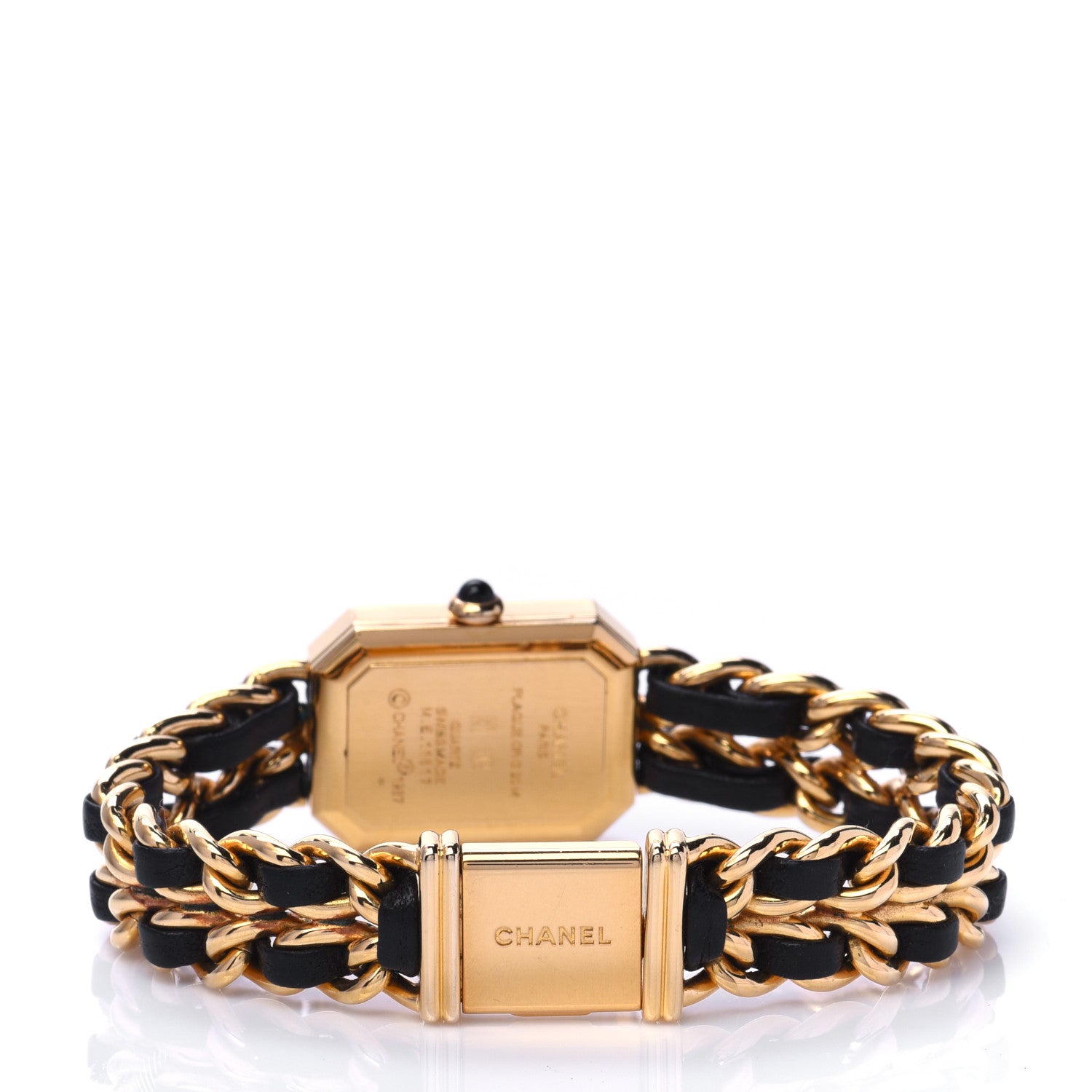 Chanel Stainless Steel Lambskin 20mm Chain Premiere Quartz Watch Gold L 3 of 6