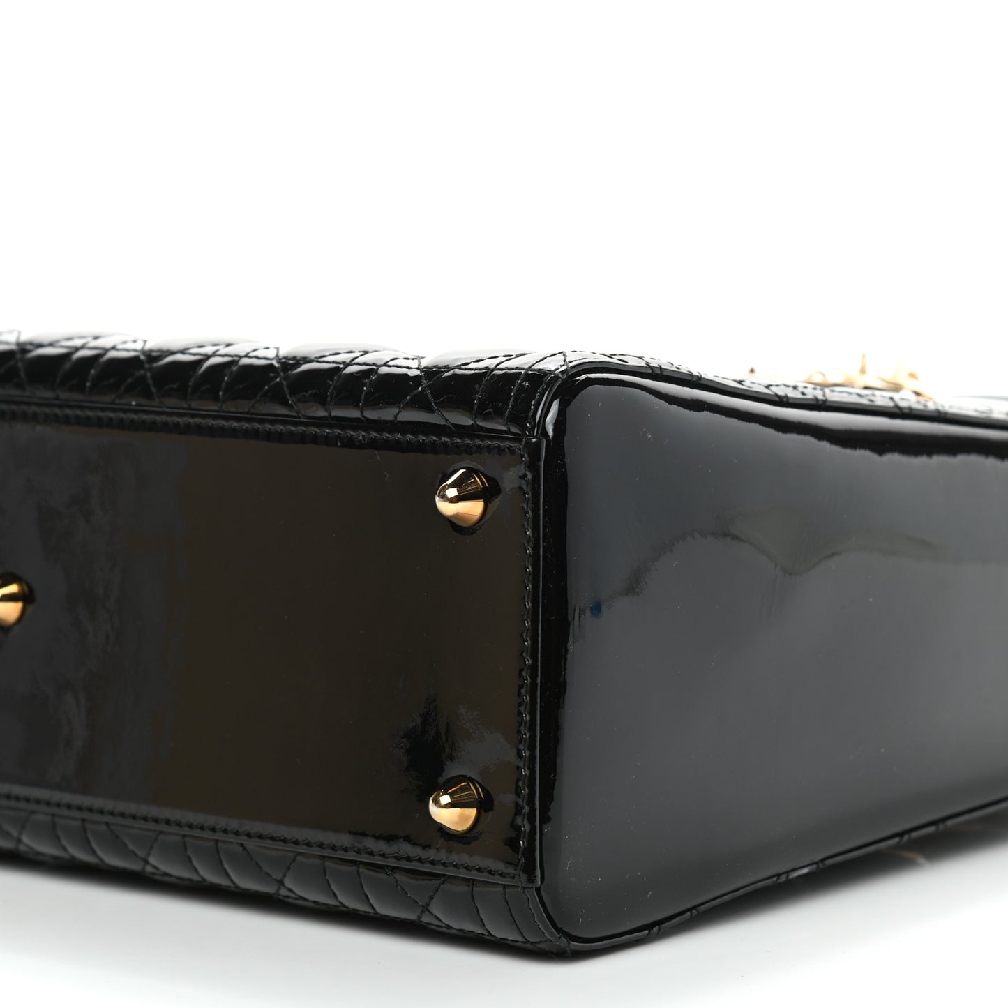 Patent Cannage Large Lady Dior Black
