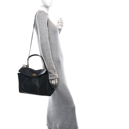 Balenciaga Natural Smooth Calfskin Medium Rodeo Top Handle Handbag Black 2 of 9