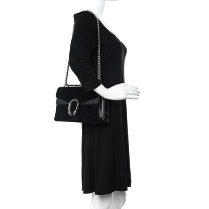 Gucci Velvet GG Monogram Small Dionysus Shoulder Bag Black 2 of 10