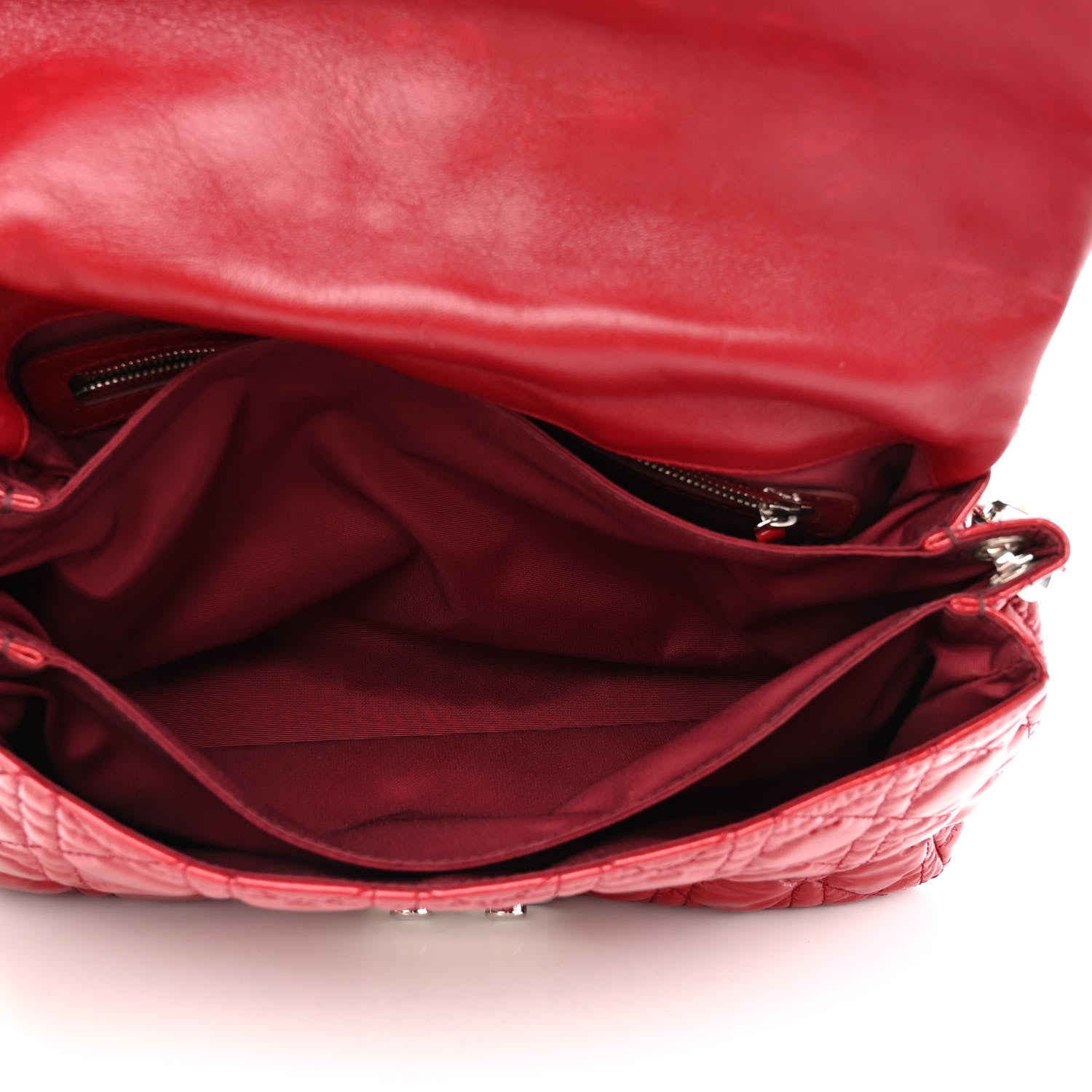 Christian Dior Patent Cannage New Lock Flap Red 6 of 14