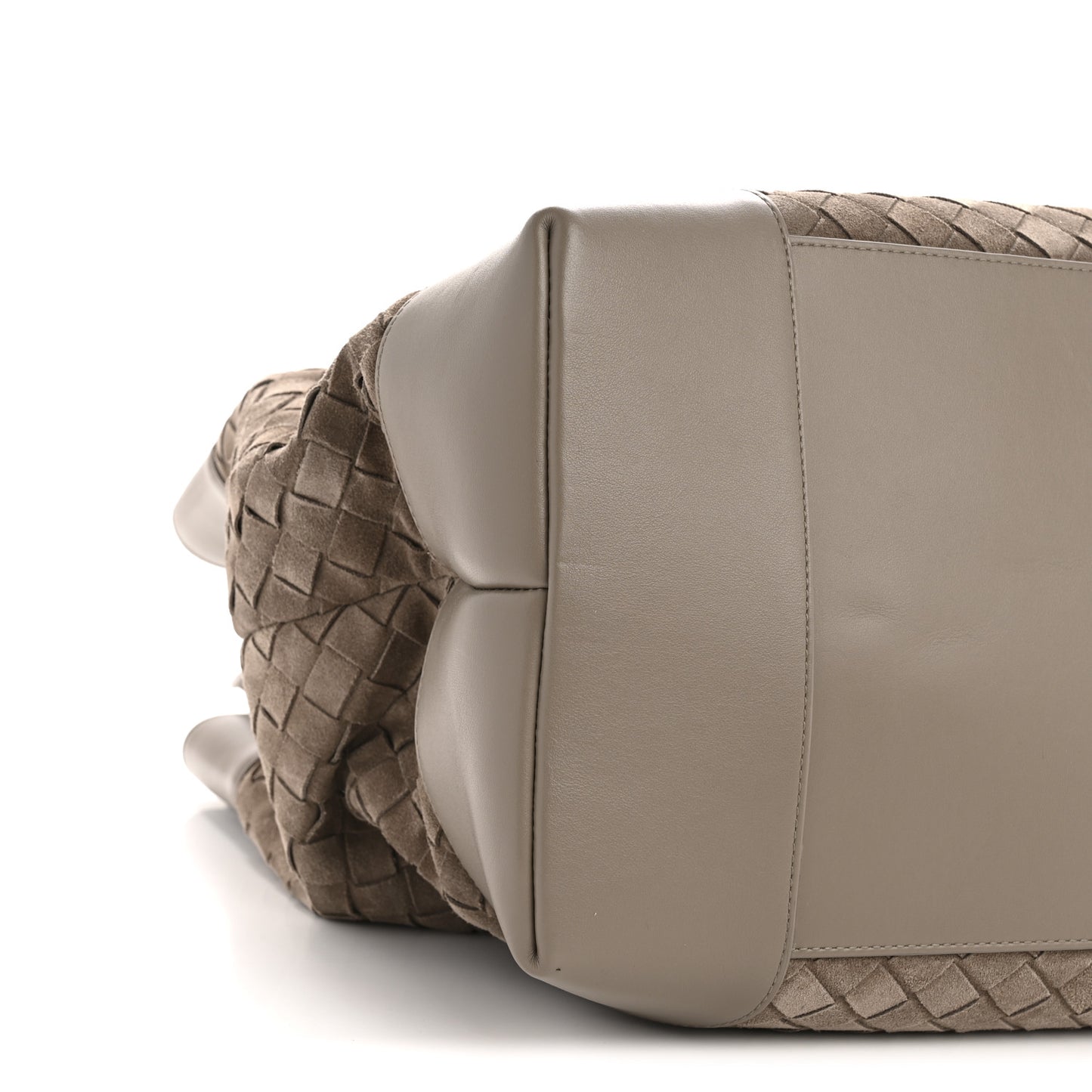 Suede Calfskin Intrecciato Andiamo Voyager Limestone