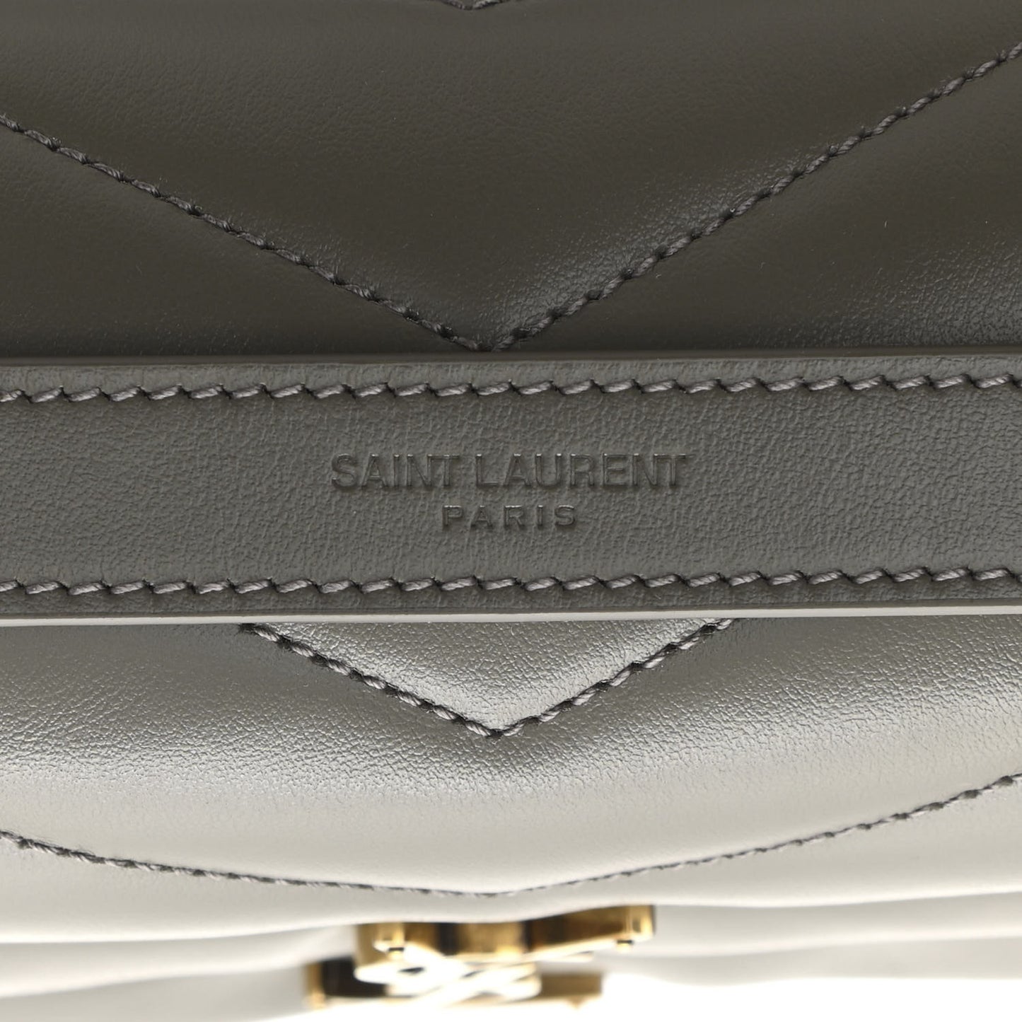 Calfskin Y Quilted Monogram Small Loulou Chain Satchel Taupe