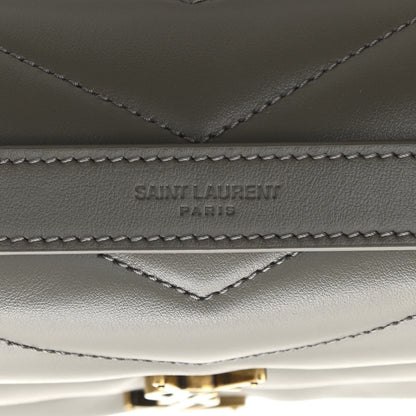 Saint Laurent Calfskin Y Quilted Monogram Small Loulou Chain Satchel Taupe 9 of 11