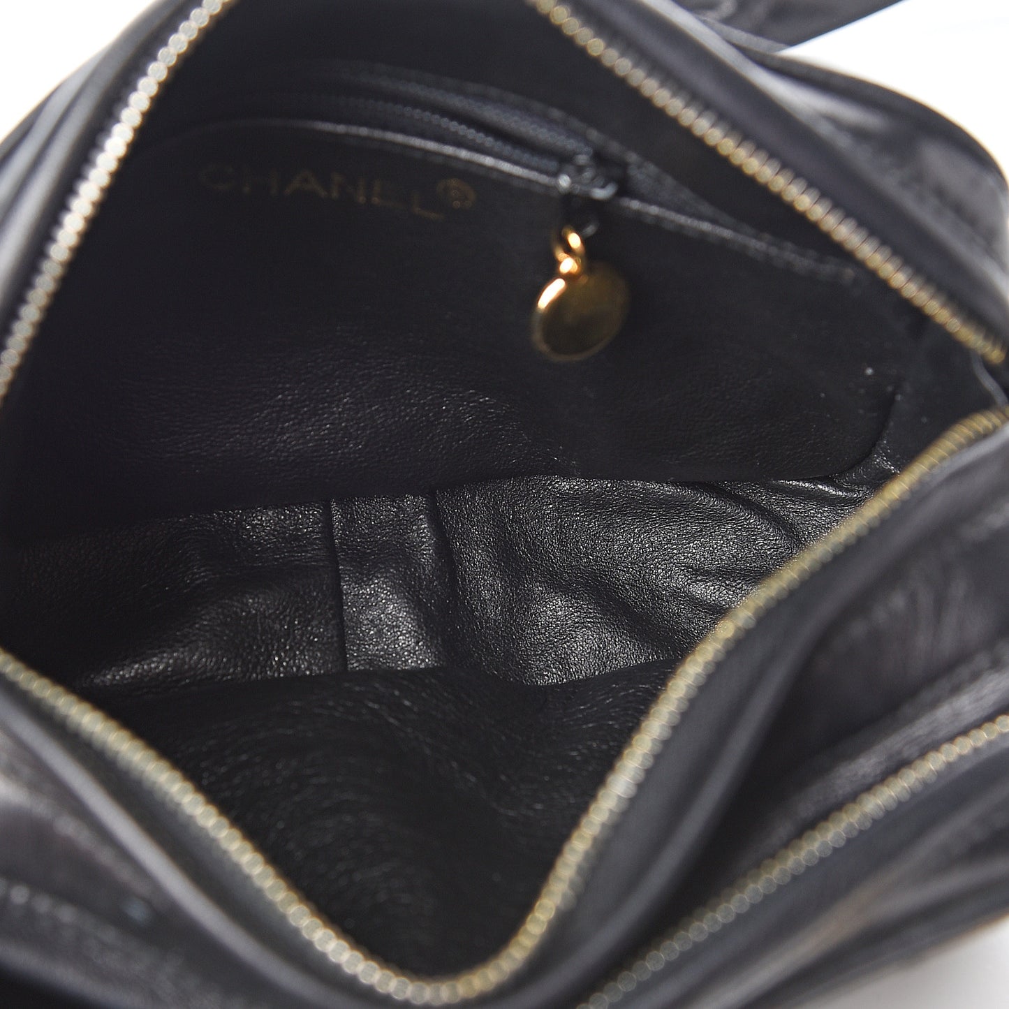 Lambskin Quilted Camera Case Black