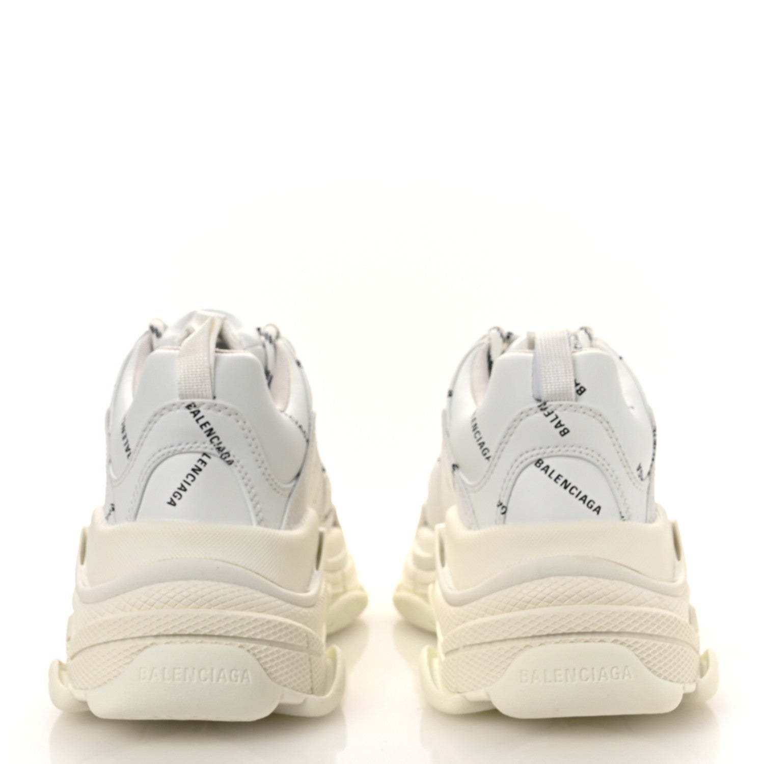 Balenciaga Technical Fabric Allover Logo Womens Triple S Sneakers 39 White Black 6 of 10