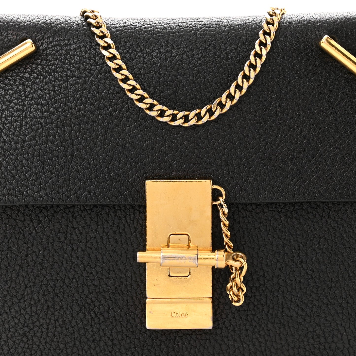 Grained Lambskin Nano Drew Shoulder Bag Black