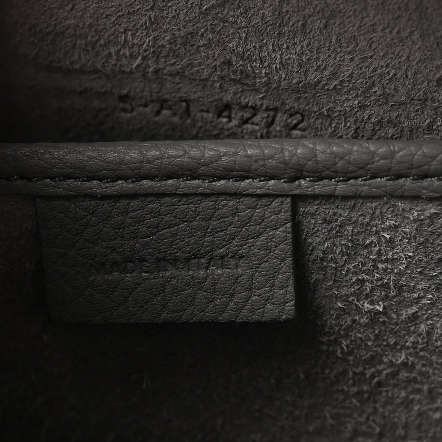 Baby Drummed Calfskin Nano Luggage Kohl