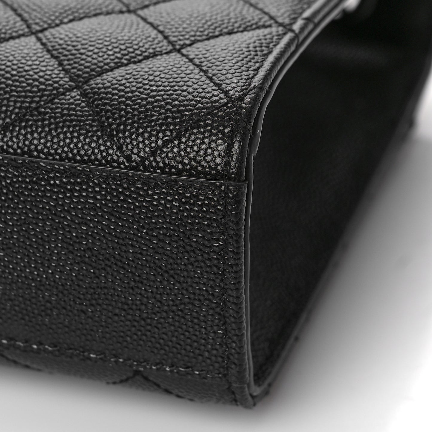 Grain De Poudre Textured Mixed Matelasse Triquilt Medium Monogram Monochrome Satchel Black
