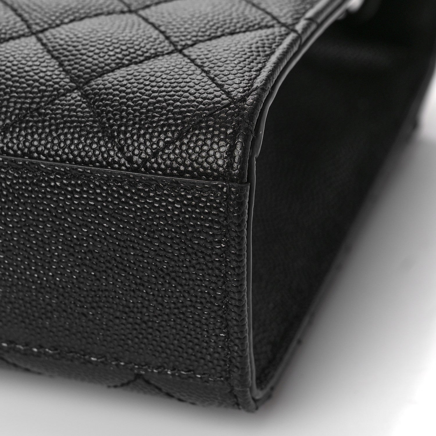 Saint Laurent Grain De Poudre Textured Mixed Matelasse Triquilt Medium Monogram Monochrome Satchel Black 8 of 8