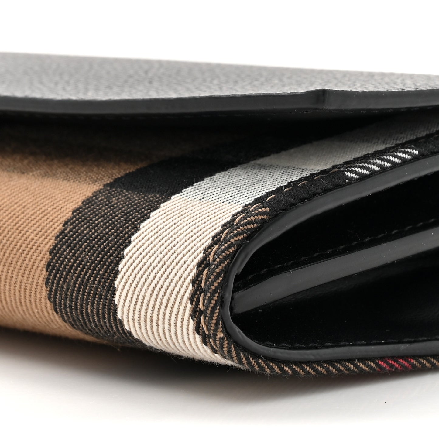 Calfskin House Check Henley Wallet On Chain Black Black