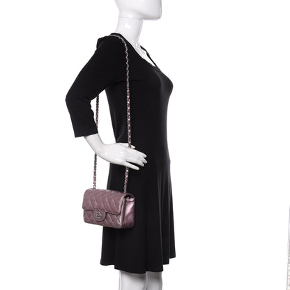 Chanel Metallic Calfskin Quilted Mini Rectangular Flap Pink 2 of 11