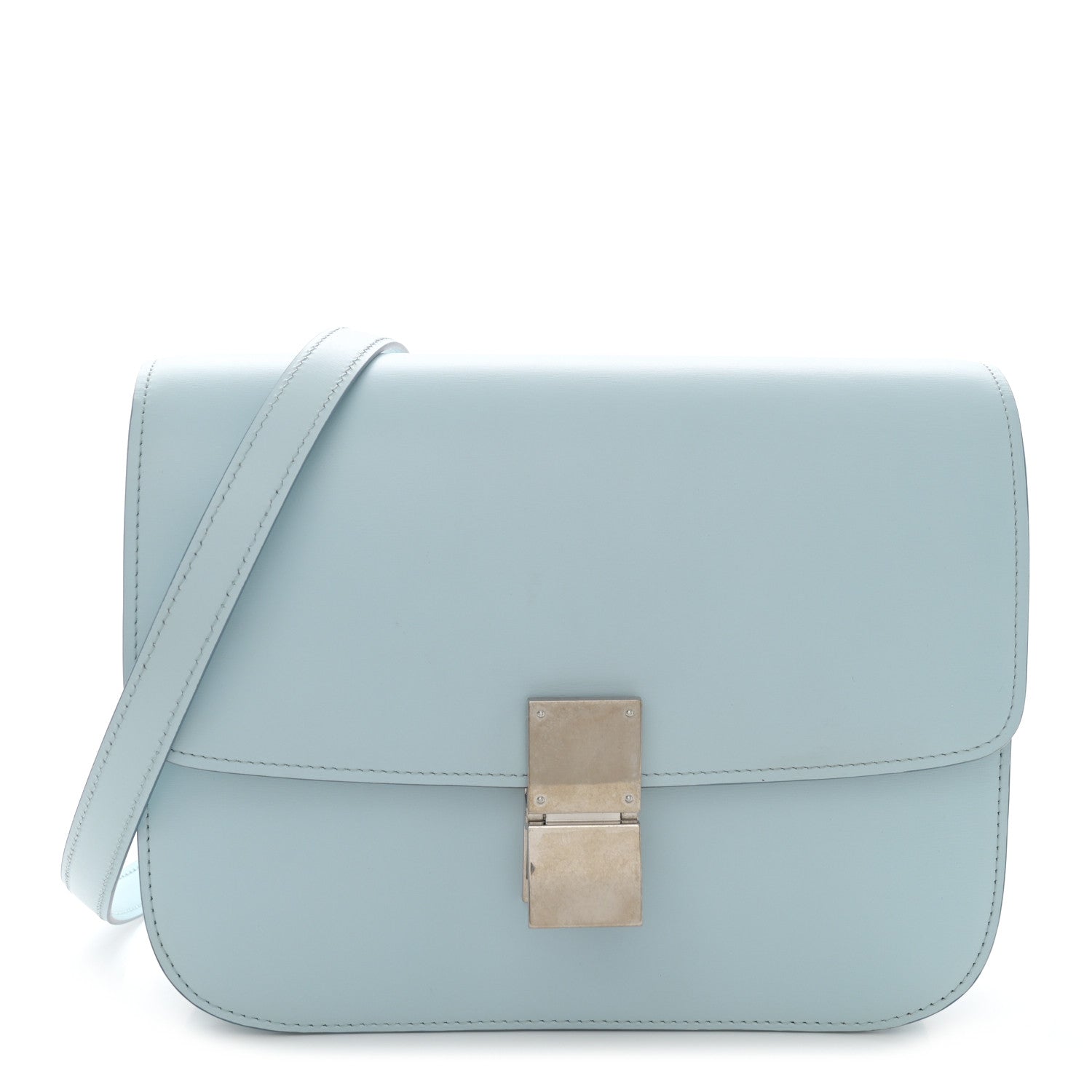 Celine Box Calfskin Medium Classic Box Flap Bag Pale Blue 1 of 11