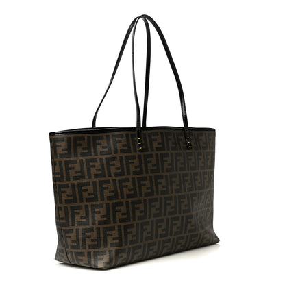 Fendi Zucca Spalmati Patent Baguette Print Medium Roll Tote Tobacco Yellow 4 of 13