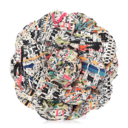 Chanel Tweed Camellia CC Pin Brooch Multicolor 1 of 4