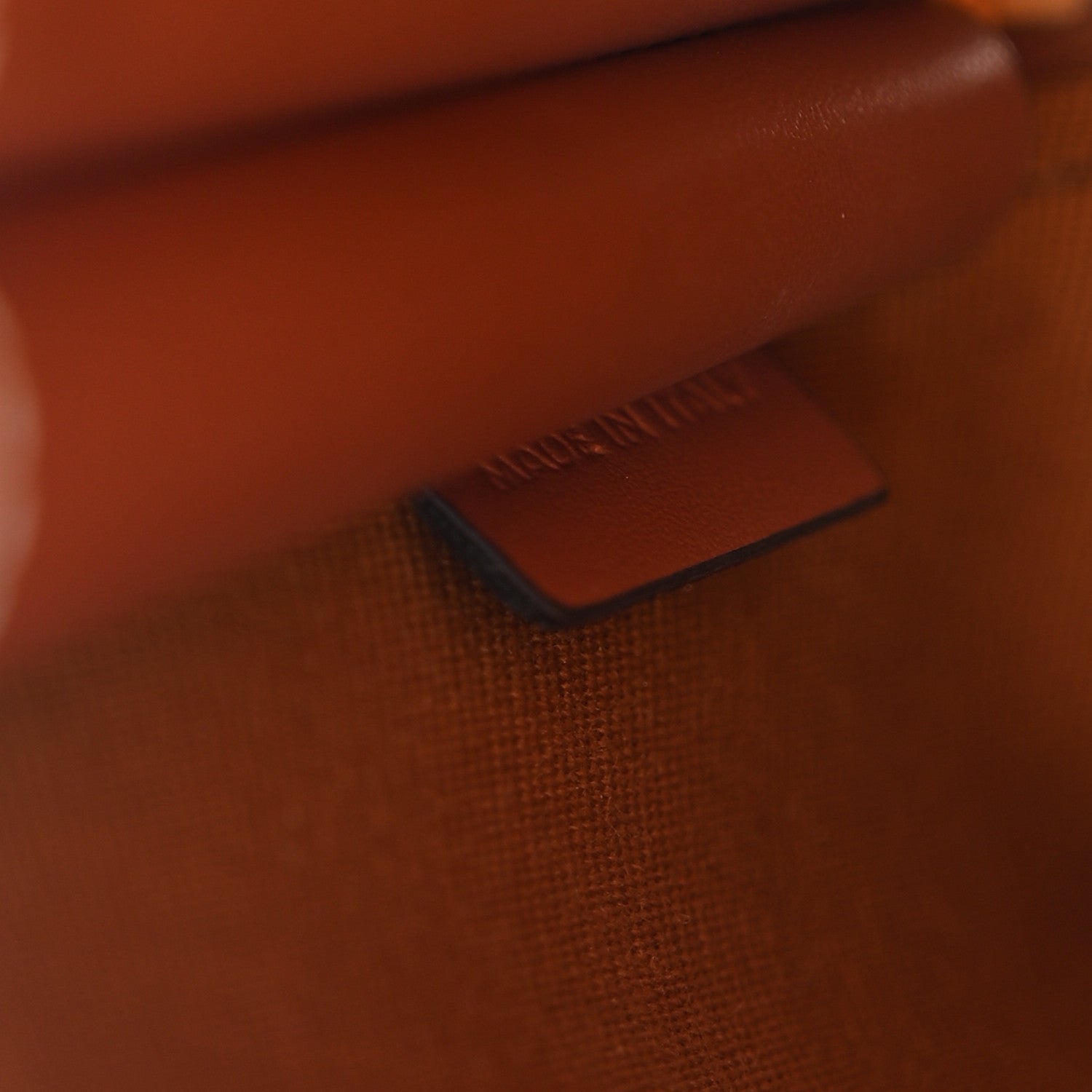 Celine Triomphe Canvas Calfskin Medium Cosmetic Pouch Tan 7 of 12