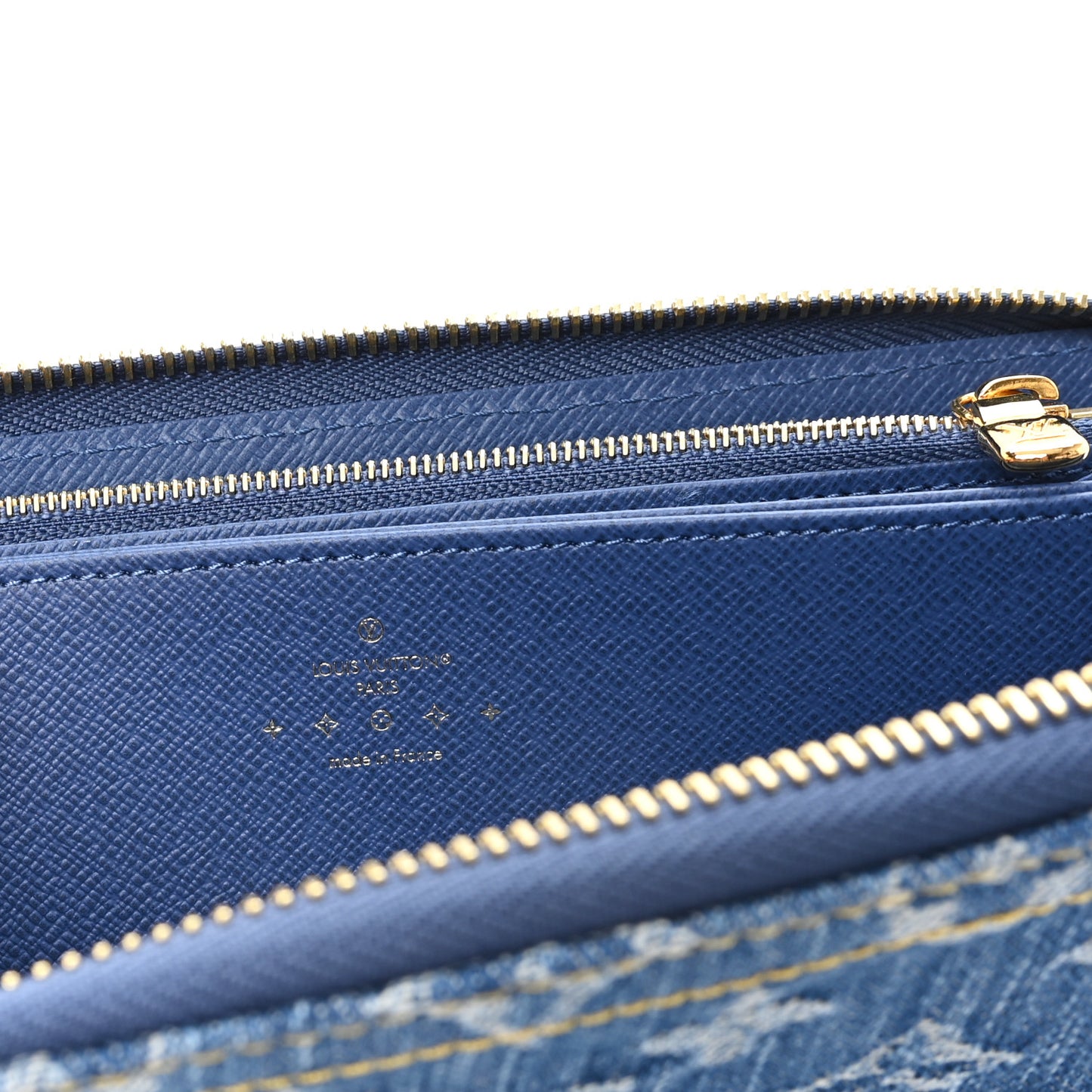 Monogram Denim Zippy Wallet NM Blue