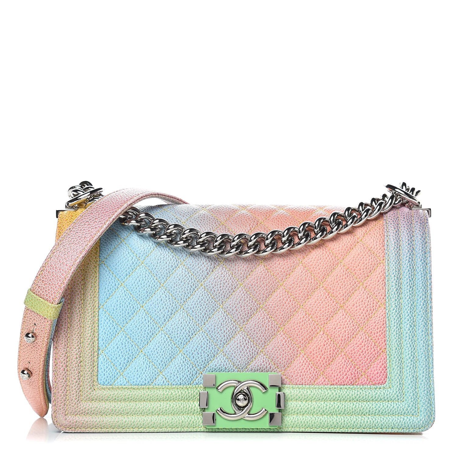 Chanel Caviar Quilted Medium Cuba Rainbow Boy Flap Multicolor 1 of 12