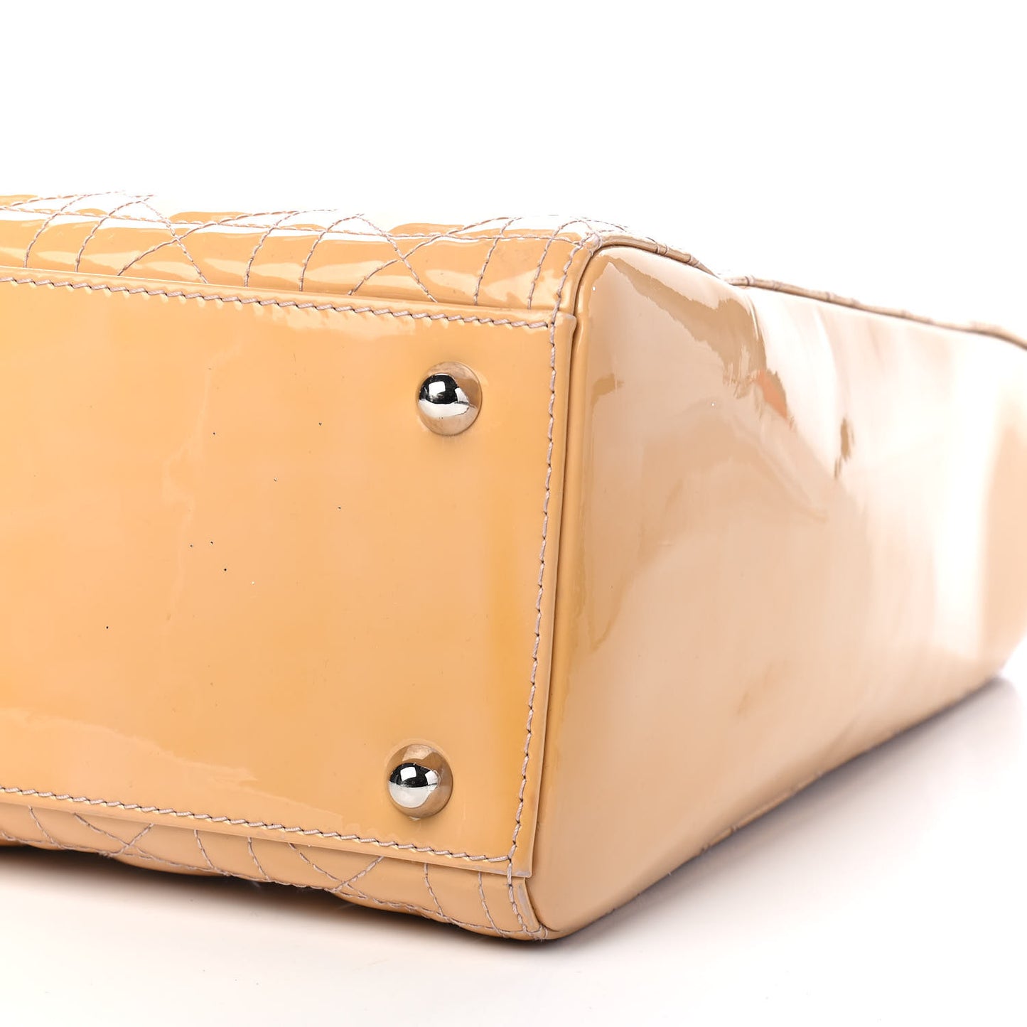 Patent Cannage Large Lady Dior Beige