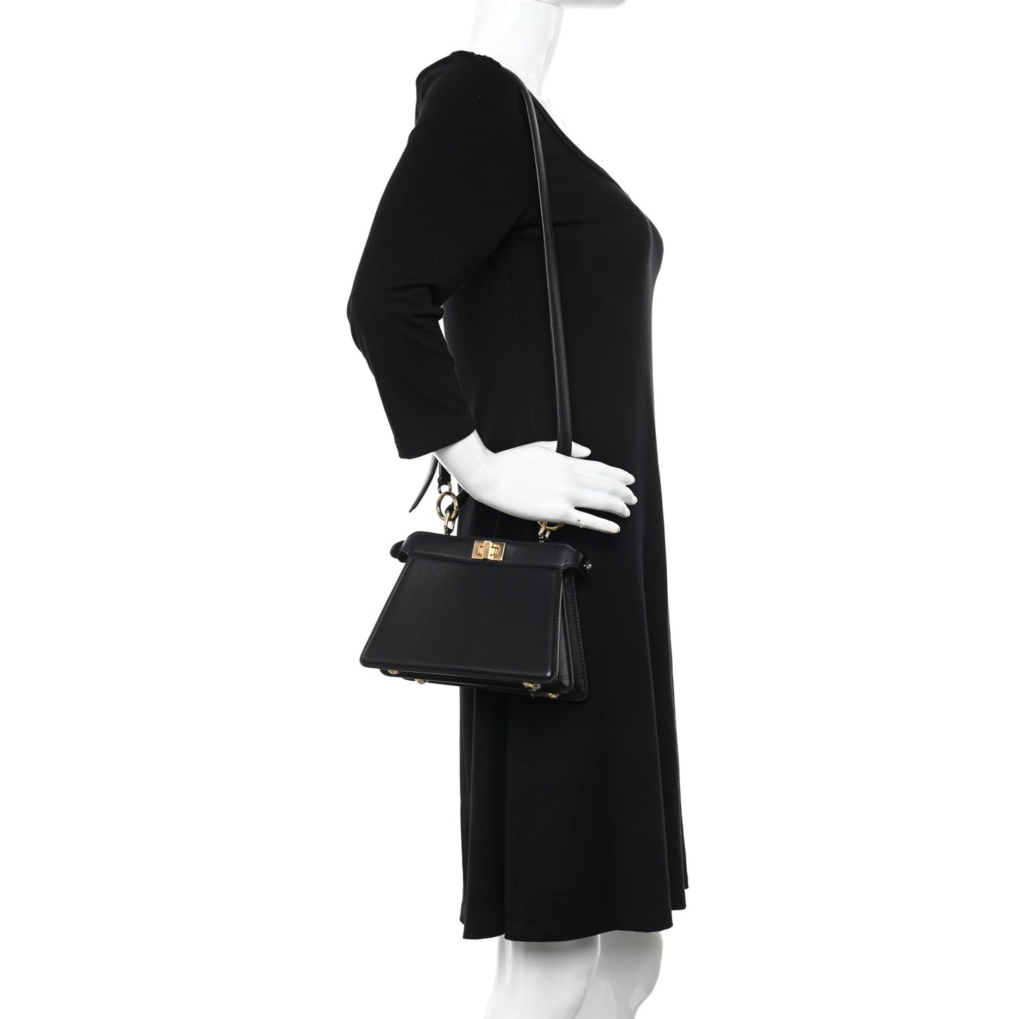 Shiny Nappa Petite Peekaboo I SEE U Satchel Black