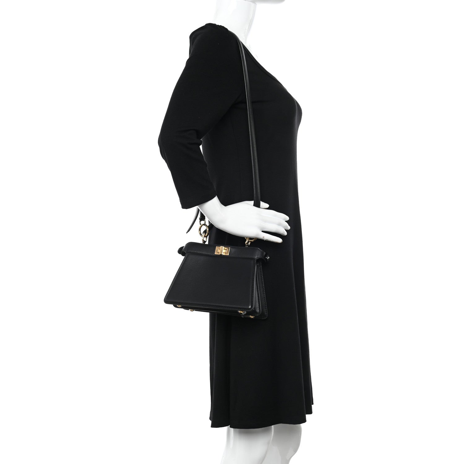 Fendi Shiny Nappa Petite Peekaboo I SEE U Satchel Black 2 of 12