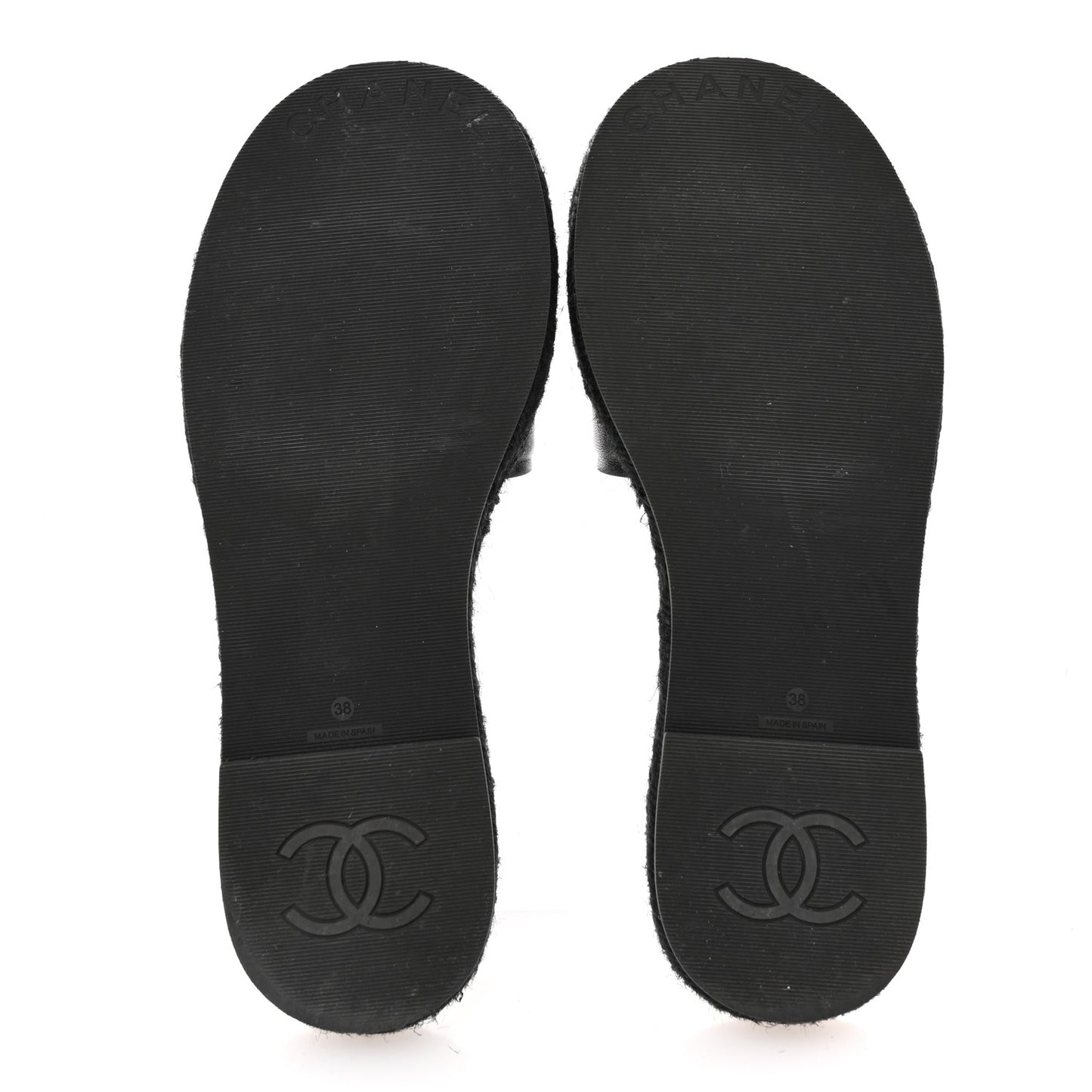 Lambskin Espadrille Mule Sandals 38 Black