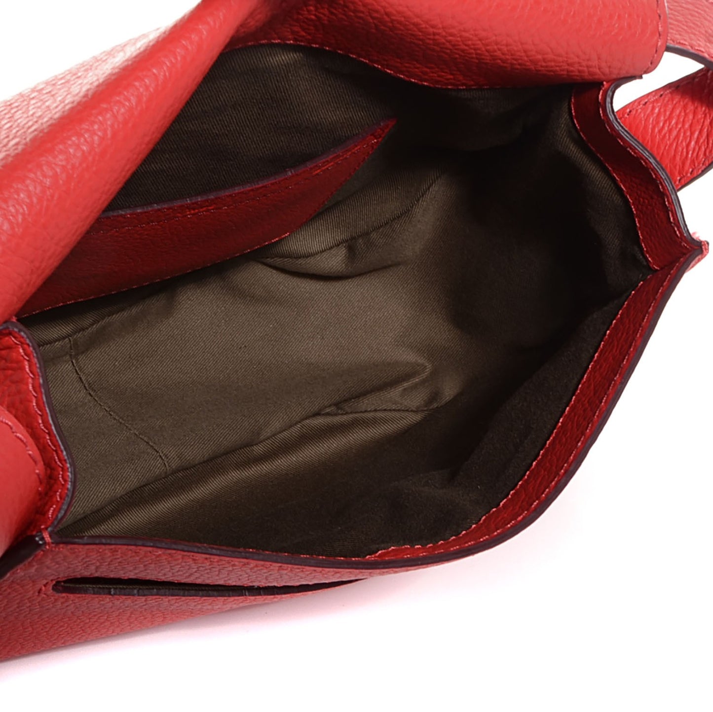 Grained Calfskin Medium Marcie Saddle Bag Paprika Red