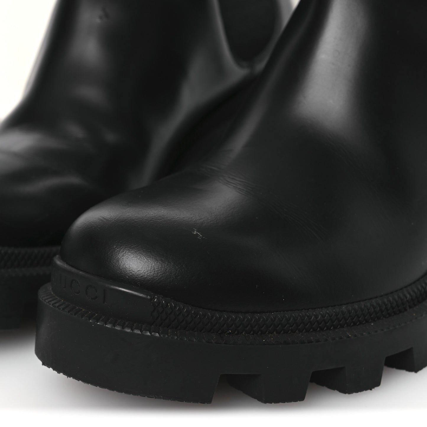 Calfskin Crystal GG Trip Chelsea Ankle Boots 35.5 Black