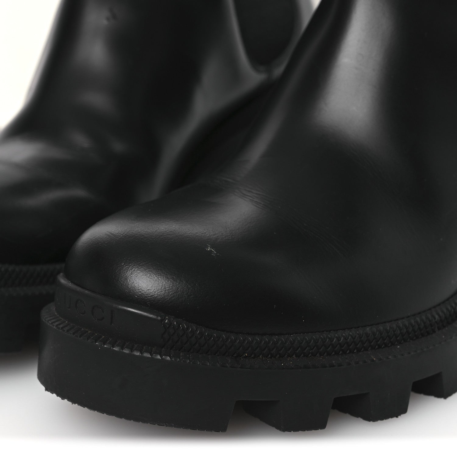 Gucci Calfskin Crystal GG Trip Chelsea Ankle Boots 35.5 Black 12 of 13