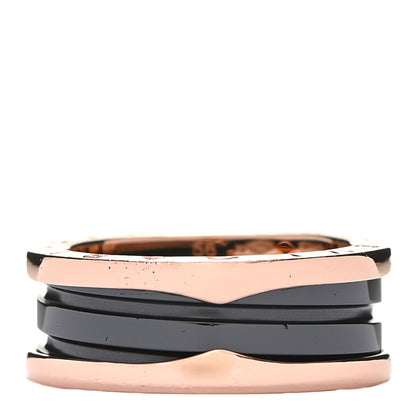 Bulgari 18K Rose Gold Black Ceramic B.Zero1 Two-Band Ring 56 7.5 1 of 6