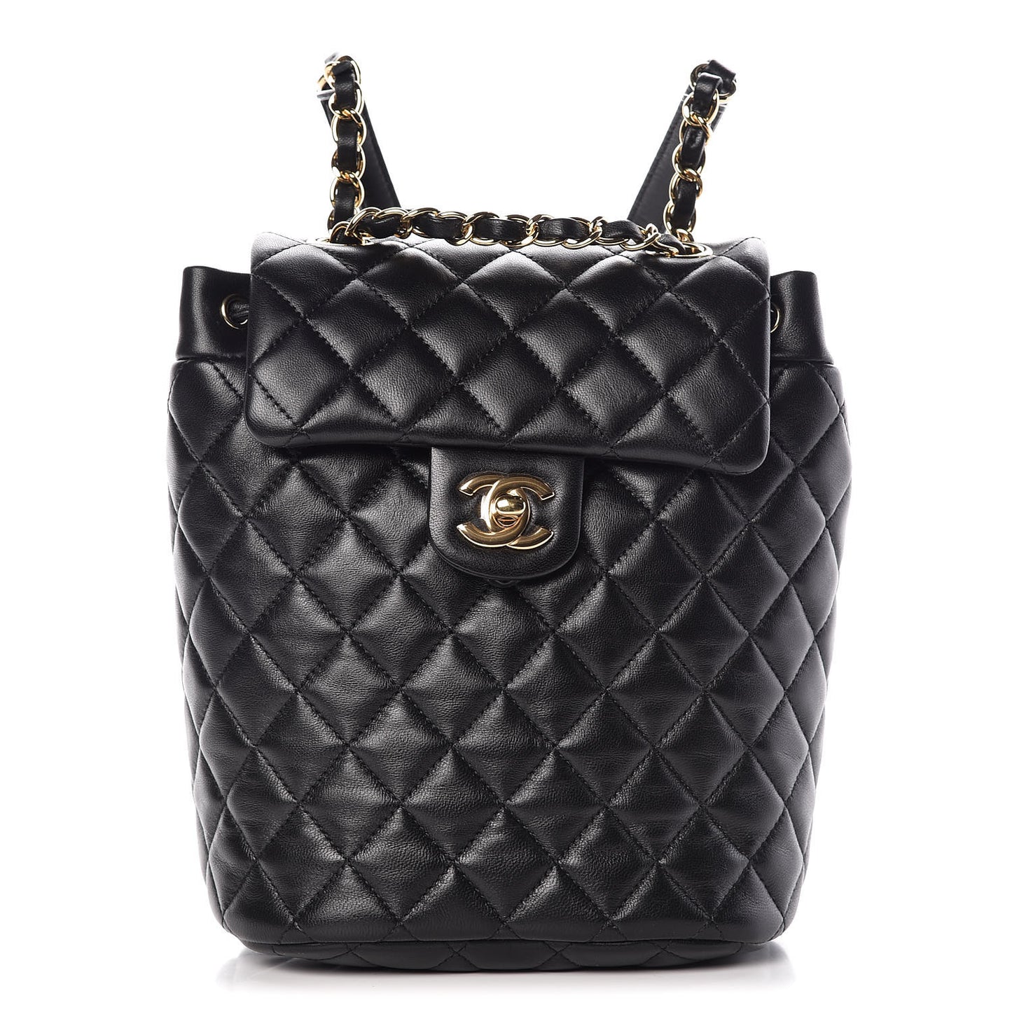 Calfskin Quilted Mini Urban Spirit Backpack Black