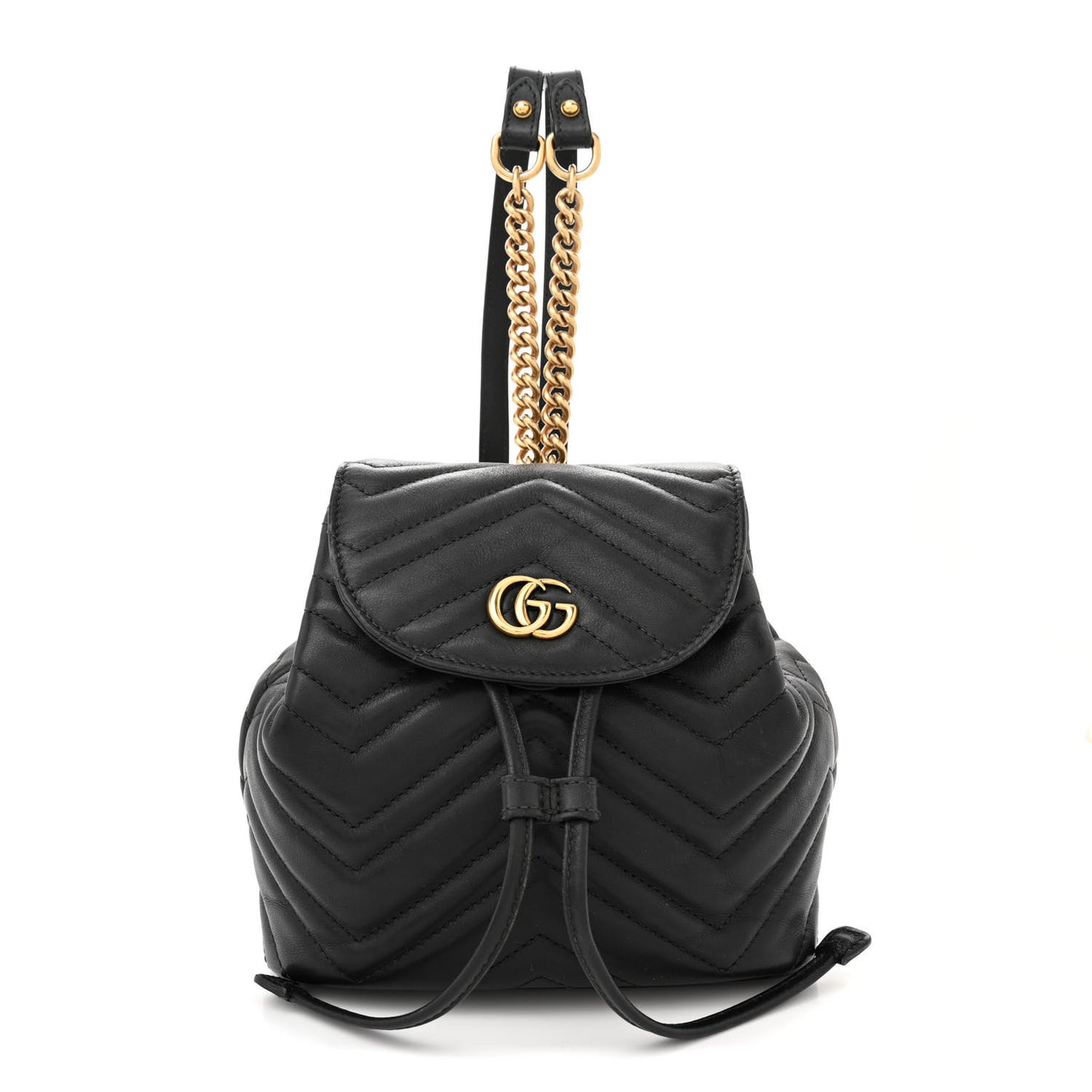 Calfskin Matelasse GG Marmont Flap Backpack Black