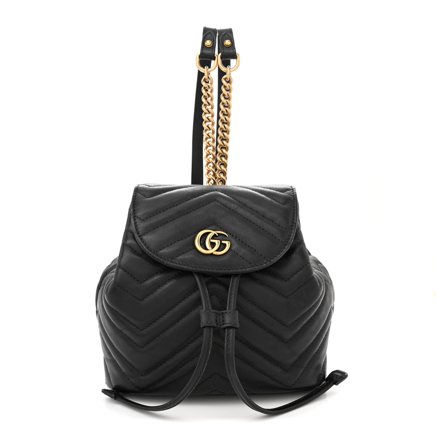Gucci Calfskin Matelasse GG Marmont Flap Backpack Black 1 of 11