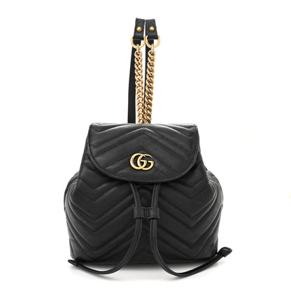 Gucci Calfskin Matelasse GG Marmont Flap Backpack Black 1 of 11