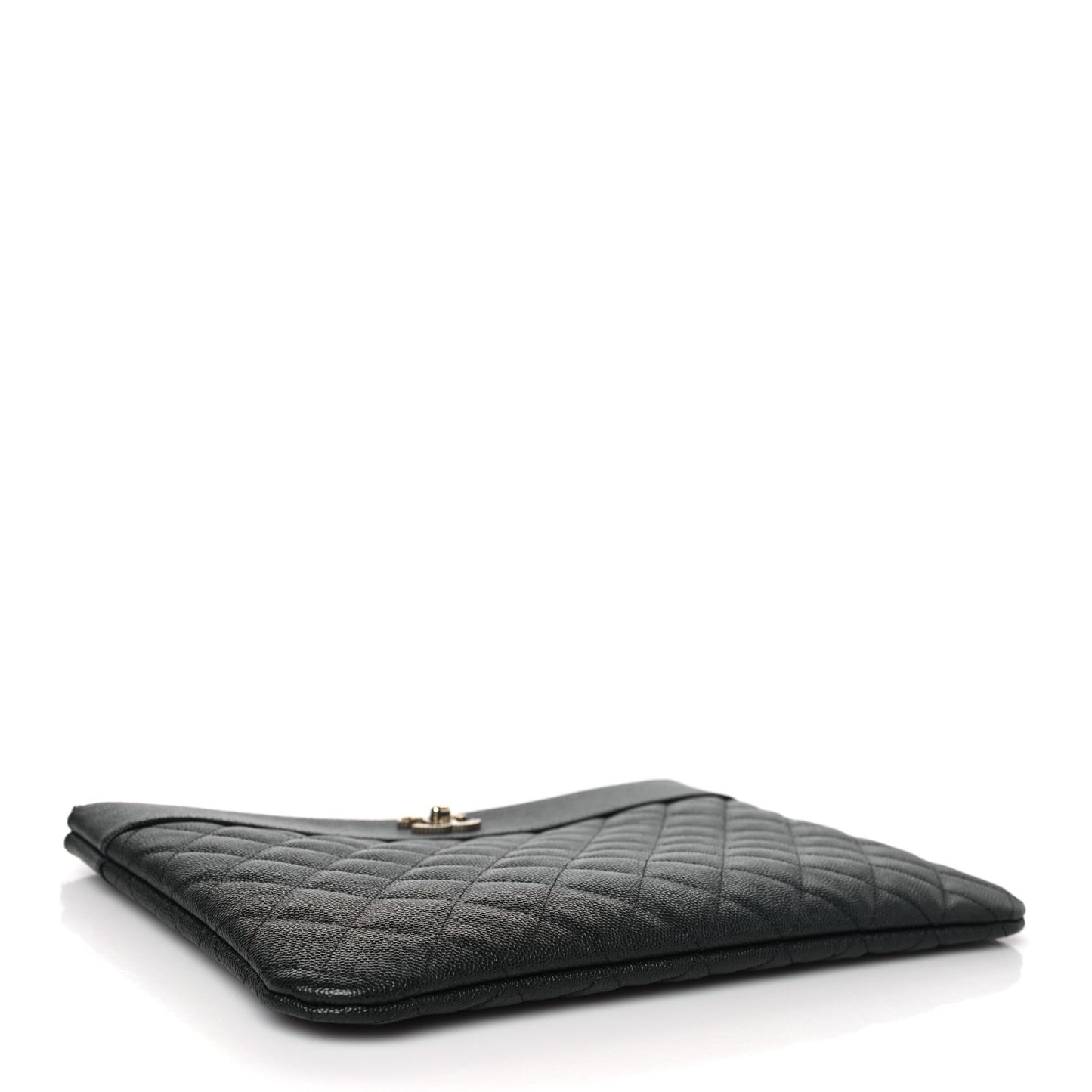 Caviar Quilted Medium Vintage Mademoiselle Cosmetic Case Black