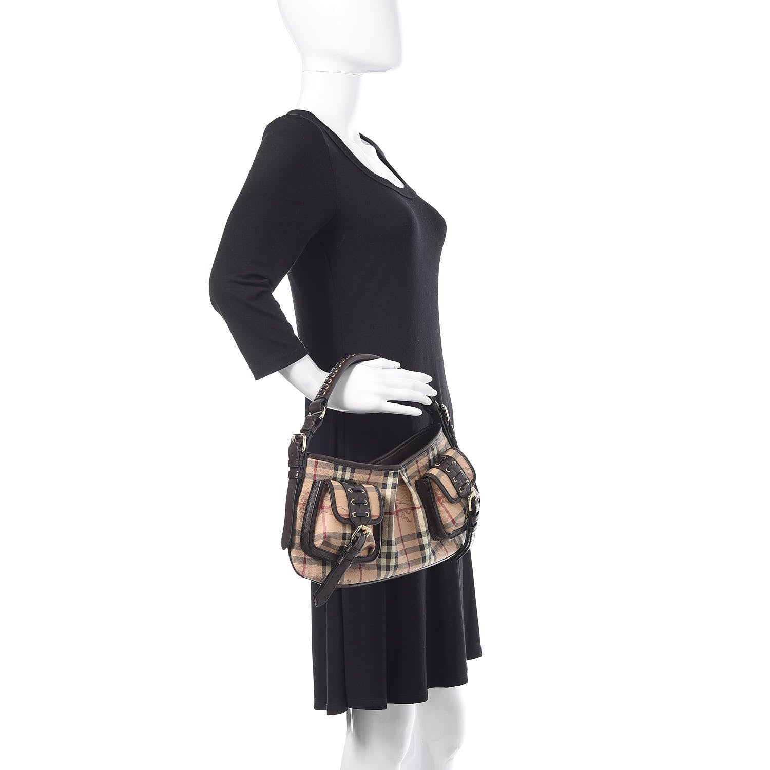 Burberry Haymarket Check Shoulder Bag Chocolate 2 of 11