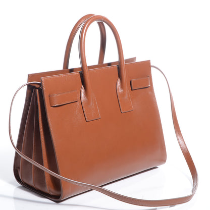 Saint Laurent Calfskin Small Sac De Jour Carryall Dark Camel 3 of 8