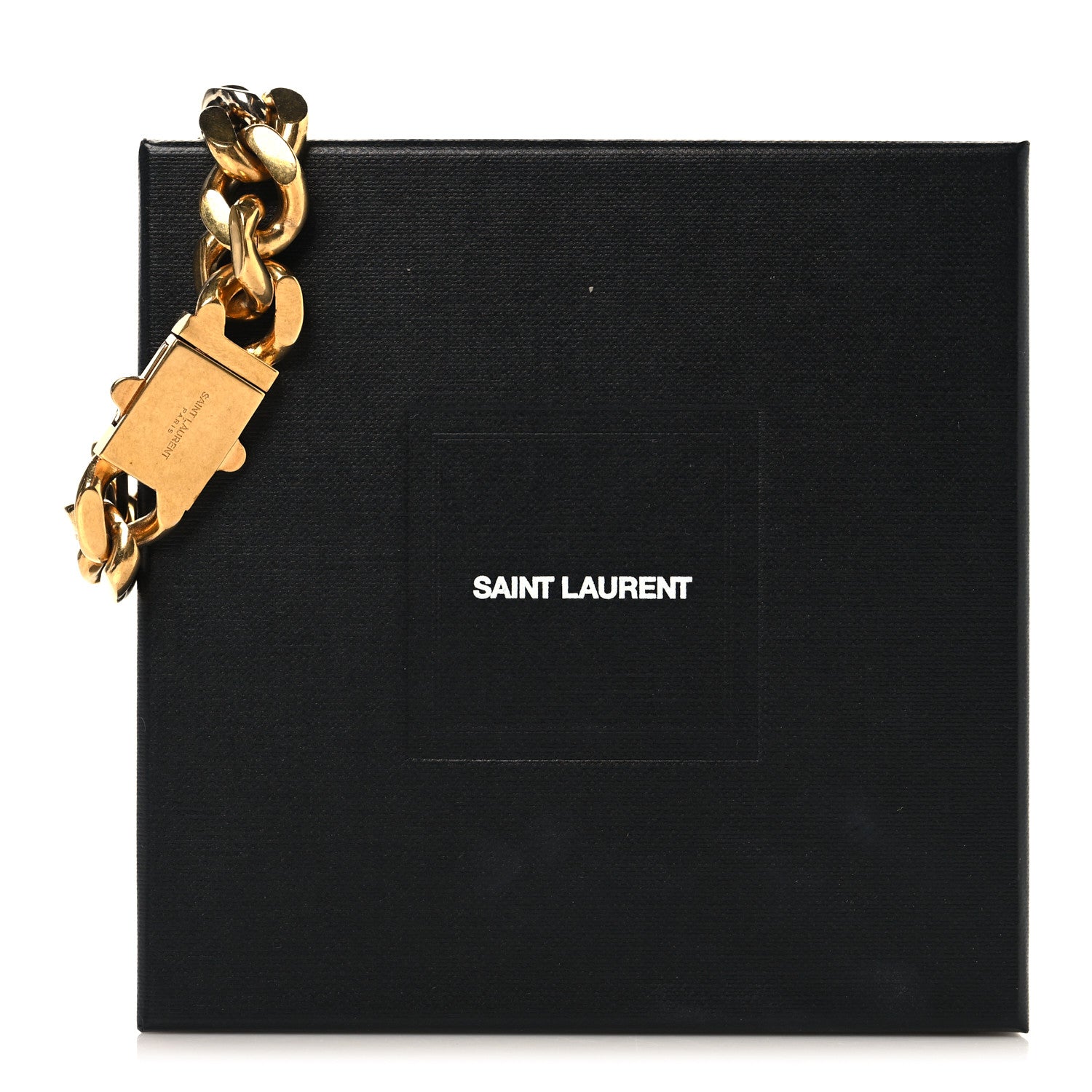 Saint Laurent Metal Two Tone Chain Link Bracelet Gold 1834846