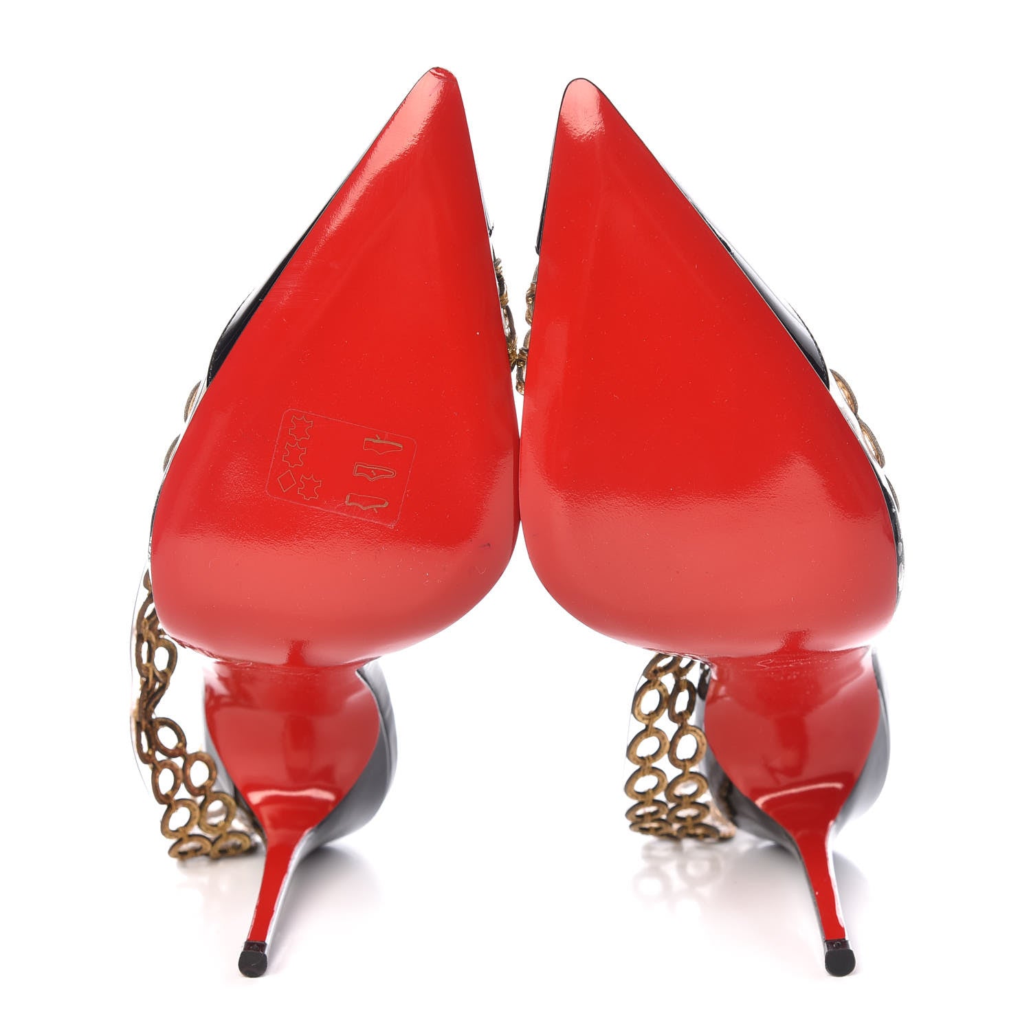 Christian Louboutin Patent PVC Malaika Half Dorsay 100 Pumps 38.5 Black Gold 7 of 8