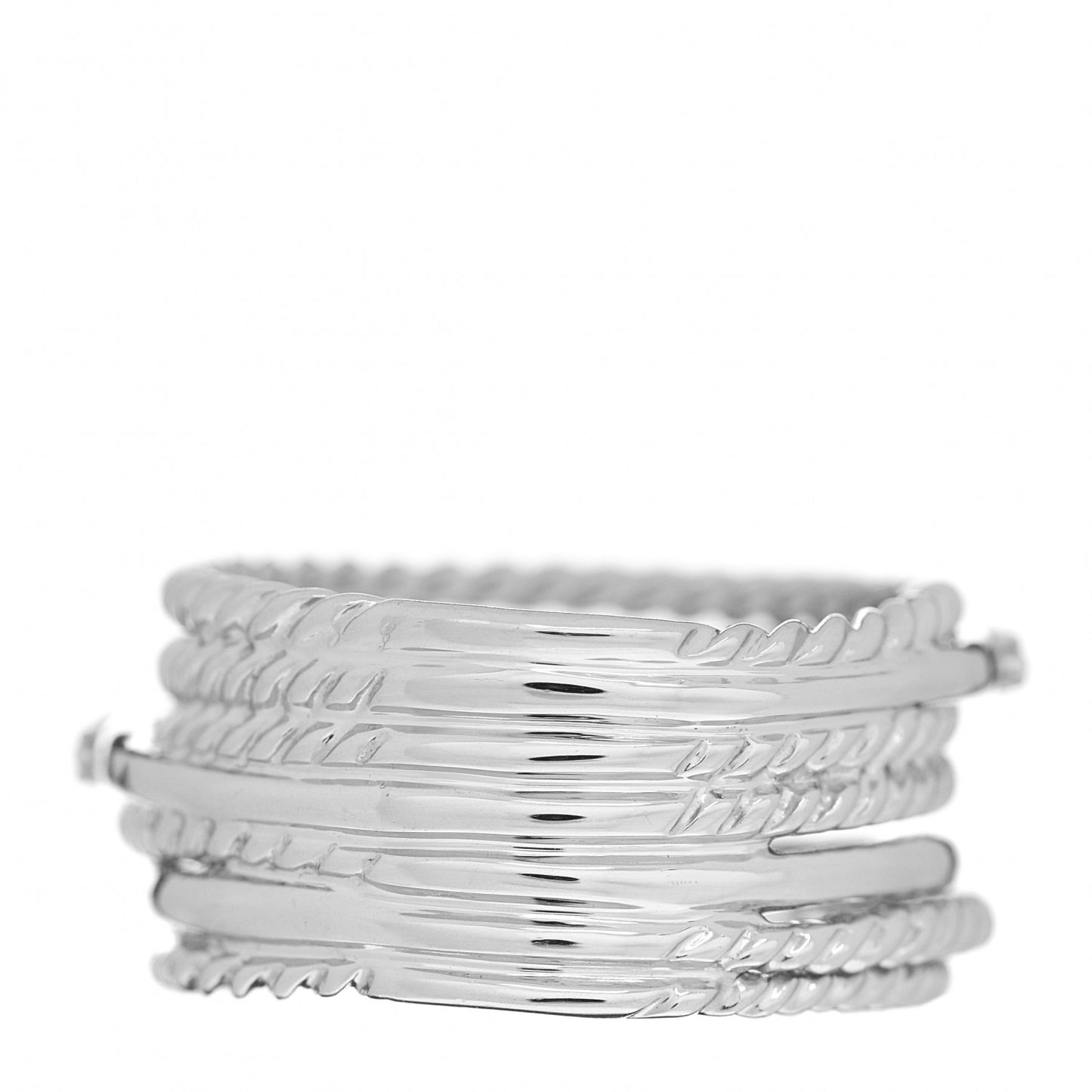 Sterling Silver Diamond 11mm Wide Crossover Cable Ring 52 6