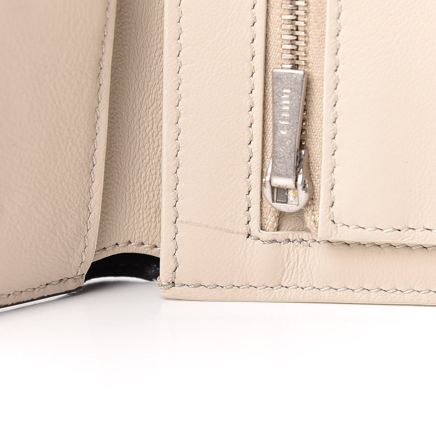 Grained Calfskin Medium Multifunction Strap Wallet Black Chalk