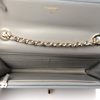 Chanel Lambskin Quilted Trendy CC Wallet On Chain WOC Grey 5 of 11