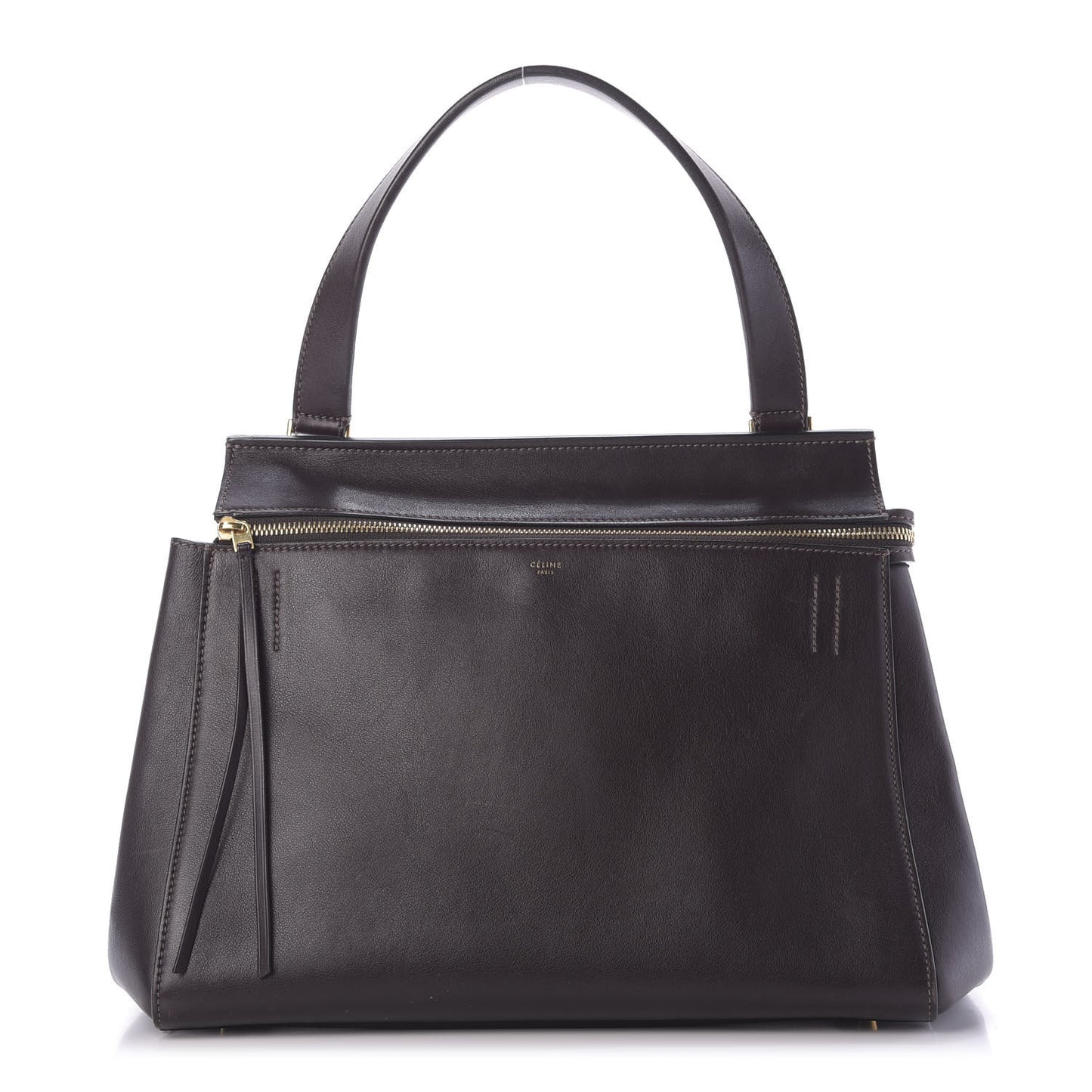 Smooth Calfskin Large Edge Shoulder Bag Brown