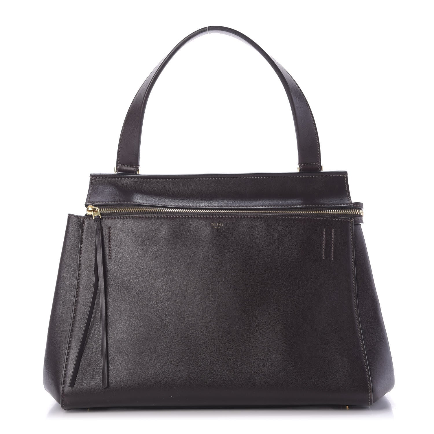 Celine Smooth Calfskin Large Edge Shoulder Bag Brown 1 of 9