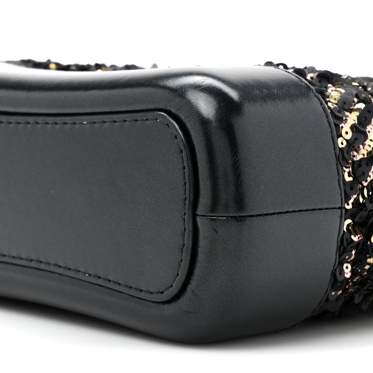 Sequin Calfskin Small Gabrielle Hobo Black Gold