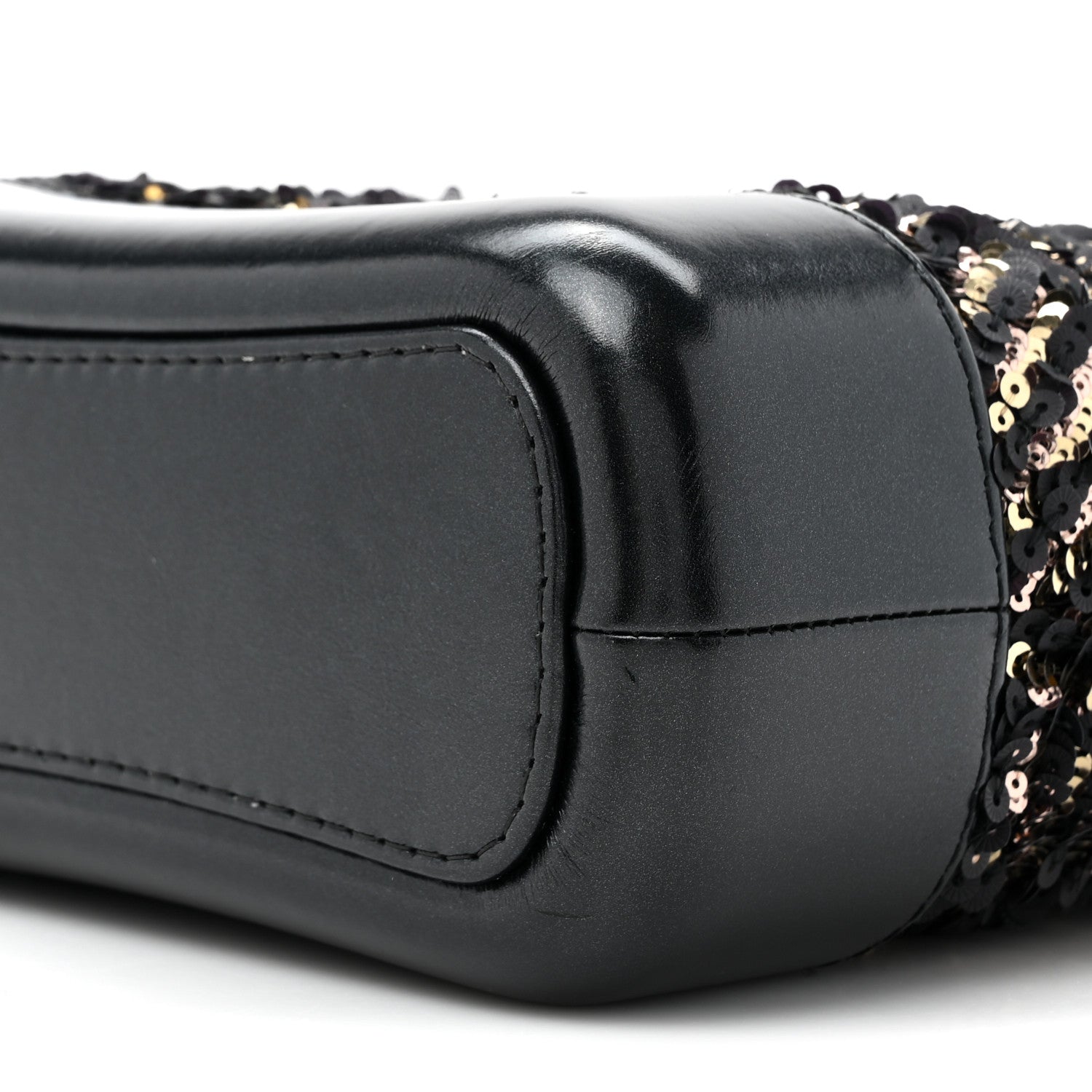 Chanel Sequin Calfskin Small Gabrielle Hobo Black Gold 9 of 11