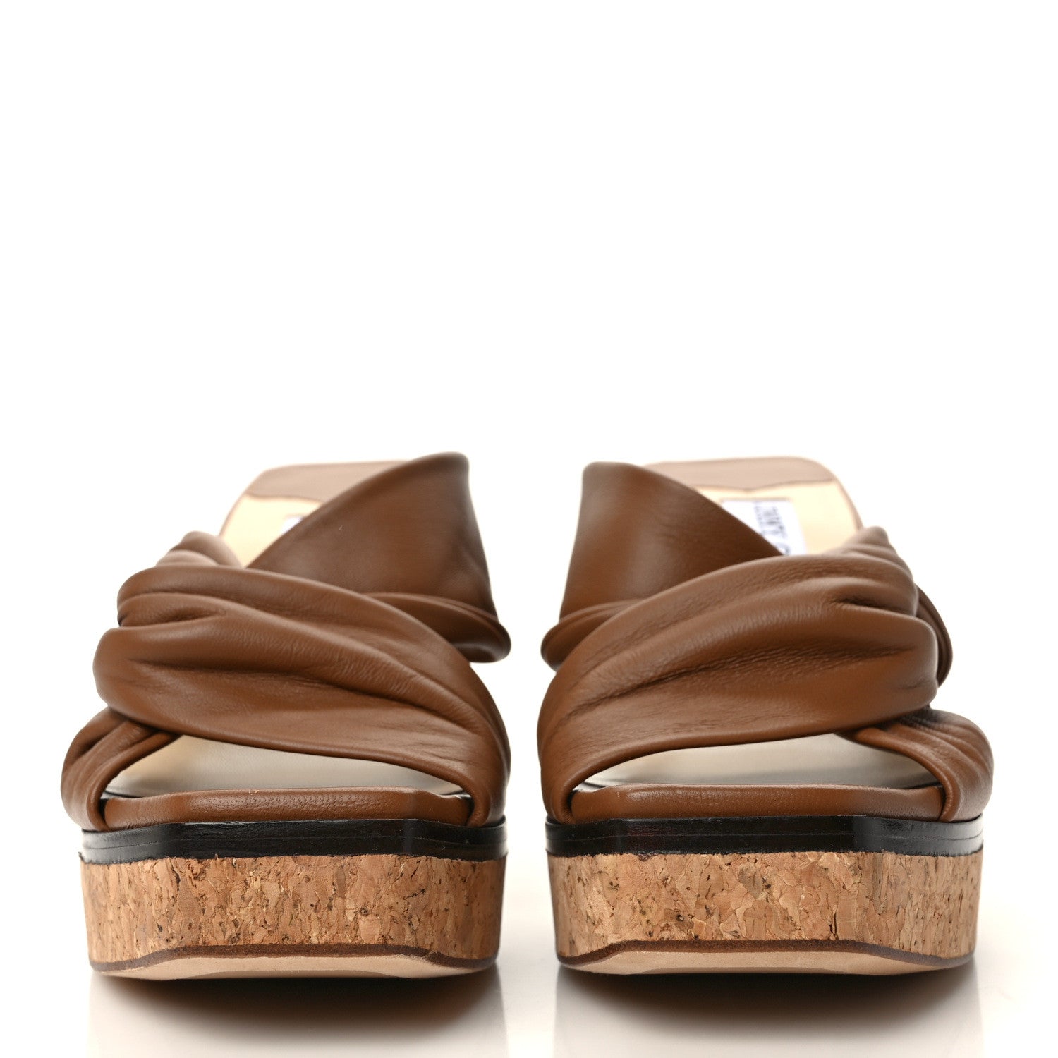 Jimmy Choo Soft Nappa Narisa 90 Wedge Mules 39 Cuoio 2 of 7