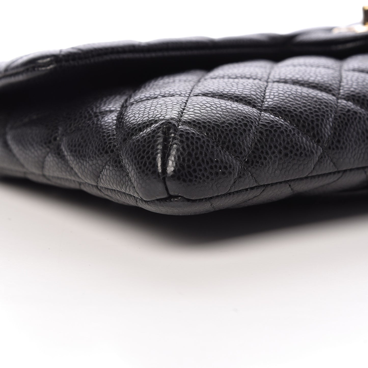 Caviar Quilted Flap Clutch Black