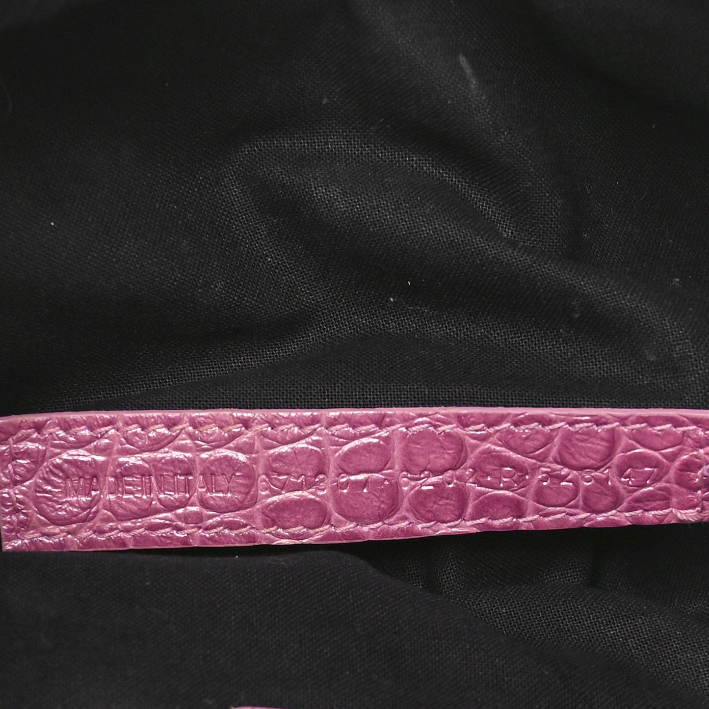 Metallic Extra Supple Calfskin Crystal Crocodile Embossed Small Le Cagole Shoulder Bag Pink