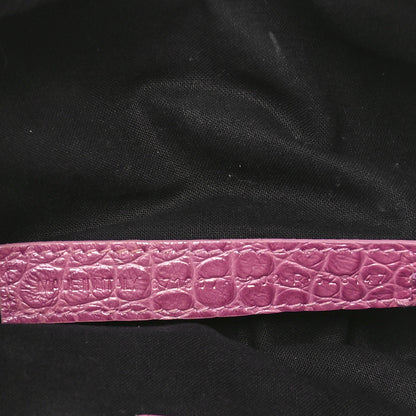 Balenciaga Metallic Extra Supple Calfskin Crystal Crocodile Embossed Small Le Cagole Shoulder Bag Pink 8 of 11